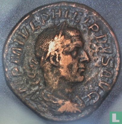 Romeinse Rijk, AE Sestertius,244-249 AD, Philippus I , Rome, 244-245 AD - Afbeelding 1