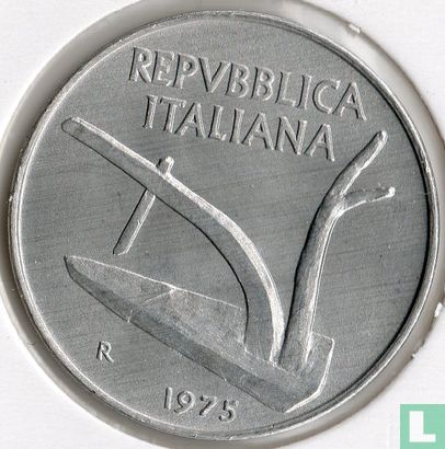 Italië 10 lire 1975 - Afbeelding 1