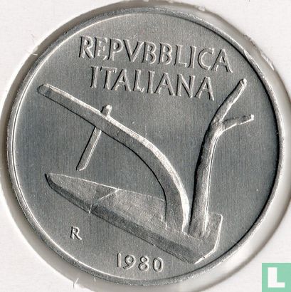 Italy 10 lire 1980 - Image 1