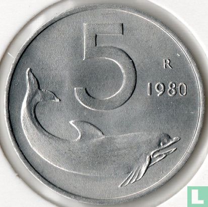Italië 5 lire 1980 - Afbeelding 1