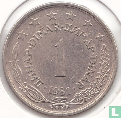 Yugoslavia, 1 dinar 1981 - Image 1