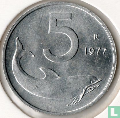 Italie 5 lire 1977 - Image 1