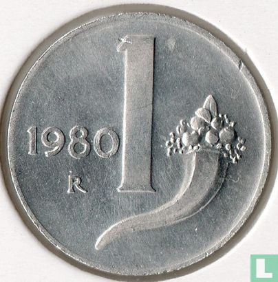 Italien 1 Lira 1980 - Bild 1