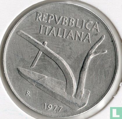 Italië 10 lire 1977 - Afbeelding 1