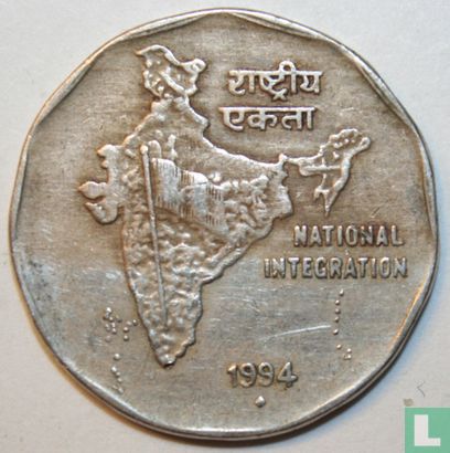 Inde 2 roupies 1994 (Bombay) - Image 1