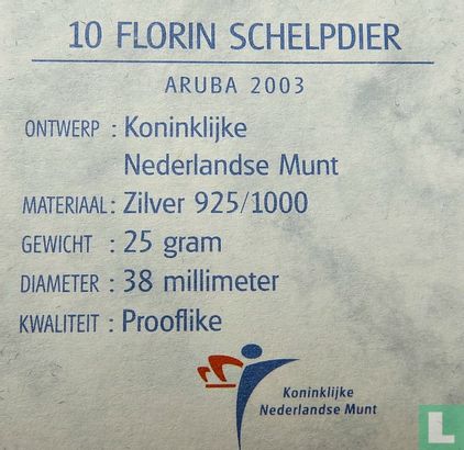 Aruba 10 florin 2003 (PROOFLIKE) "Shellfish" - Image 3