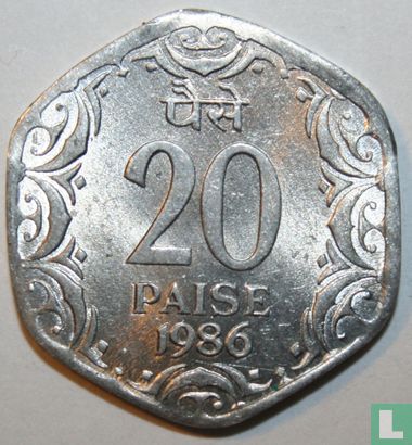 India 20 paise 1986 (Calcutta) - Image 1