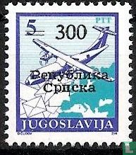 Postage stamps with overprint