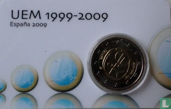 Spain 2 euro 2009 (coincard - large stars) "10th Anniversary of the European Monetary Union" - Image 1
