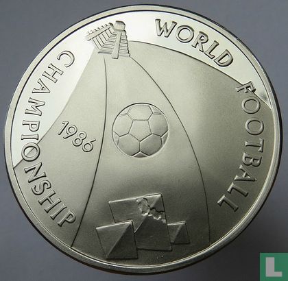 Ägypten 5 Pound 1986 (AH1406 - PROOFLIKE) "Football World Cup in Mexico" - Bild 2