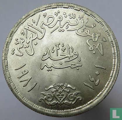 Égypte 1 pound 1981 (AH1401) "FAO - Work and food for all" - Image 1