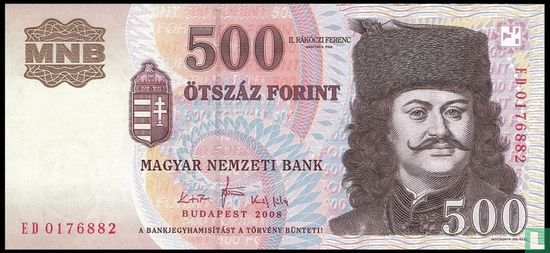 Hongarije 500 Forint 2008 - Afbeelding 1