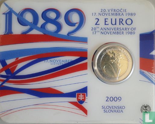 Slovakia 2 euro 2009 (coincard) "20th anniversary of 17th November 1989" - Image 1