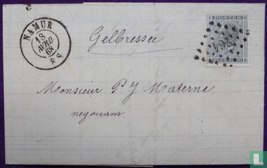 Namur 264 & Namêche & Postkantoor onbepaald - 1868 - Gelbressée - Afbeelding 1