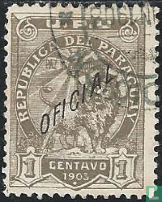 Lion with overprint