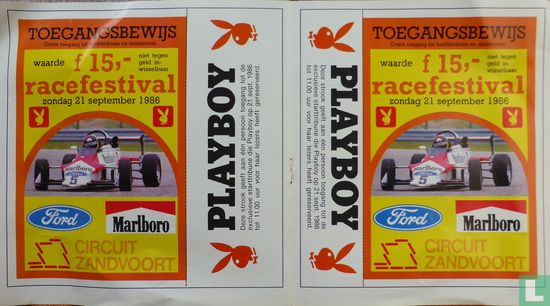 Toegangsbewijs Race festival 1986 Circuit Zandvoort  