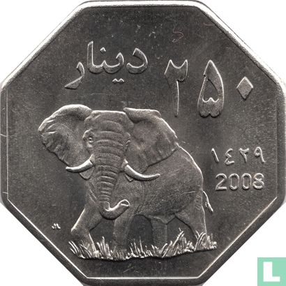 Darfur Sultanate 250 dinars 2008 (year 1429 - Nickel Plated Brass - Prooflike) - Image 1