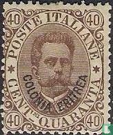 King Umberto I, with overprint