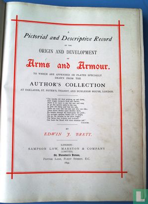 A pictorial and descriptive record of the origin and development of Arms and Armour - Image 3