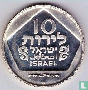 Israël 10 lirot 1975 (JE5736 - PROOF) "Hanukkia from Holland" - Afbeelding 1