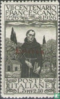 Francis of Assisi, with overprint   