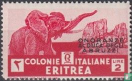 Elephant, with overprint 