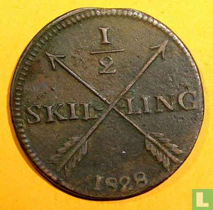 Sweden ½ skilling 1828 - Image 1