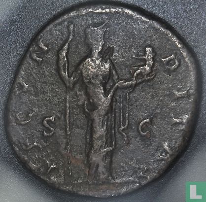 Empire romain, de frêne ou Dupondius, épouse Faustina II 147-176 AD, de Marcus Aurelius, Rome, 161-175 Apr. JC. - Image 2