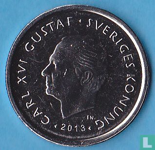 Sweden 1 krona 2013 "40th Anniversary of the Reign of King Carl XVI Gustaf" - Image 1
