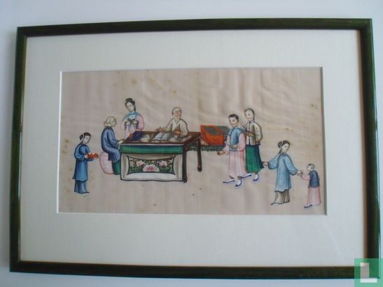 De wijsgeer en zijn familie rond de tafel  - Afbeelding 1