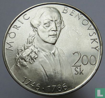 Slovakia 200 korun 1996 "200th anniversary Death of Móric Benovský" - Image 2