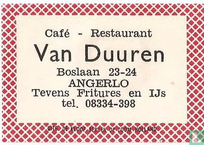 Café Restaurant Van Duuren