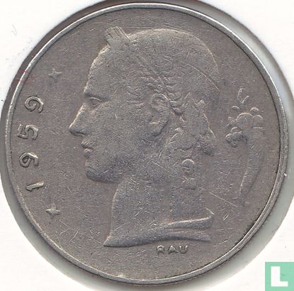 Belgium 1 franc 1959 (NLD) - Image 1
