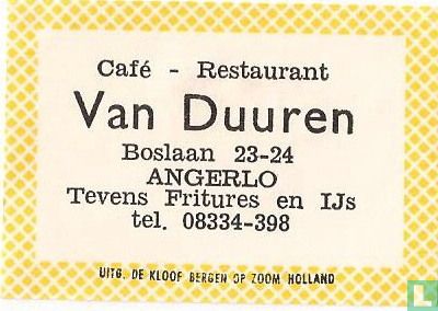 Café Restaurant Van Duuren