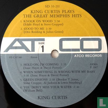 King Curtis Plays the Great Memphis Hits - Afbeelding 3