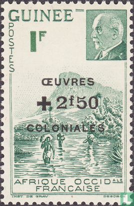 Landschap en Pétain, met opdruk 