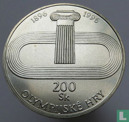 Slowakije 200 korun 1996 "Centenary Modern Olympic Games" - Afbeelding 2