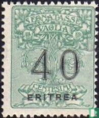 Postbewijszegel, met opdruk 