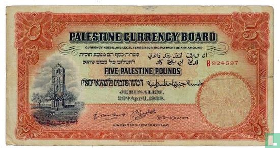 Palestina (A"Y) 5 pond 1939 - Afbeelding 1