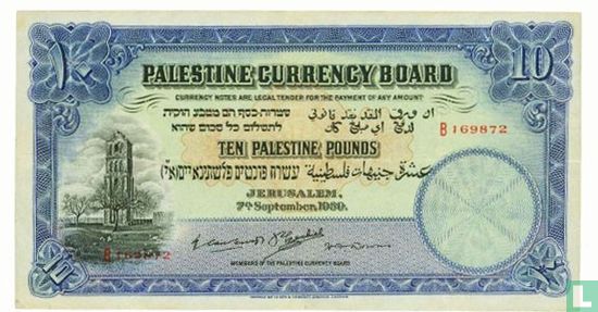 Palästina (A"Y) 10 Pfund 1939 - Bild 1