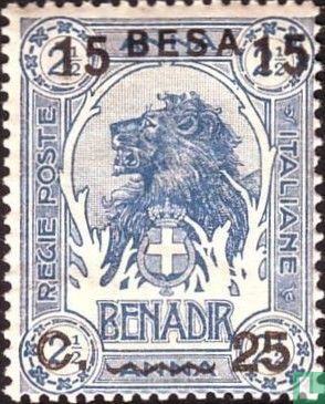 Lion's head, with double overprint  