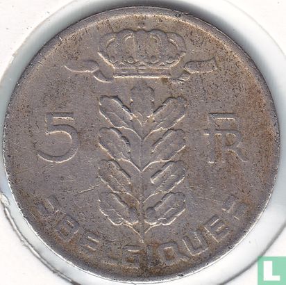 Belgique 5 francs 1963 (FRA - frappe monnaie) - Image 2