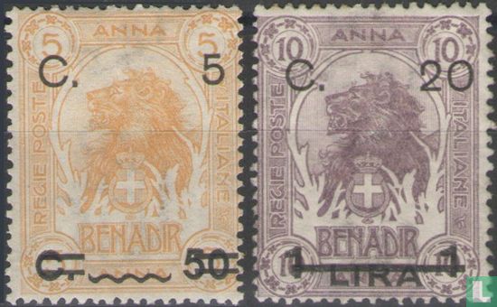 Lion's head, with double overprint 