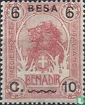 Lion's head, with double overprint 