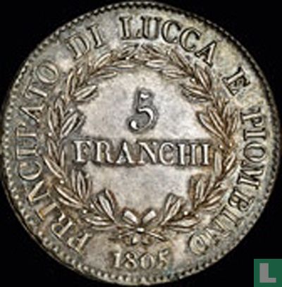 Lucca 5 franchi 1805 - Image 1