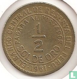 Pérou ½ sol de oro 1961 (type 1) - Image 1