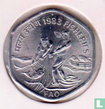 India 20 paise 1983 (Hyderabad) "FAO - World Food Day - Fisheries" - Image 1