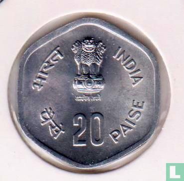 India 20 paise 1983 (Hyderabad) "FAO - World Food Day - Fisheries" - Image 2
