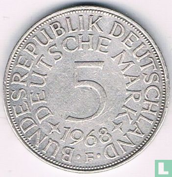 Germany 5 mark 1968 (F) - Image 1