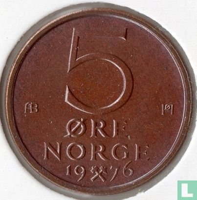 Norwegen 5 Øre 1976 - Bild 1